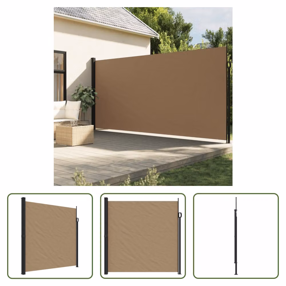 Tenda da sole laterale estensibile The Living Store, color taupe, 200x300 cm