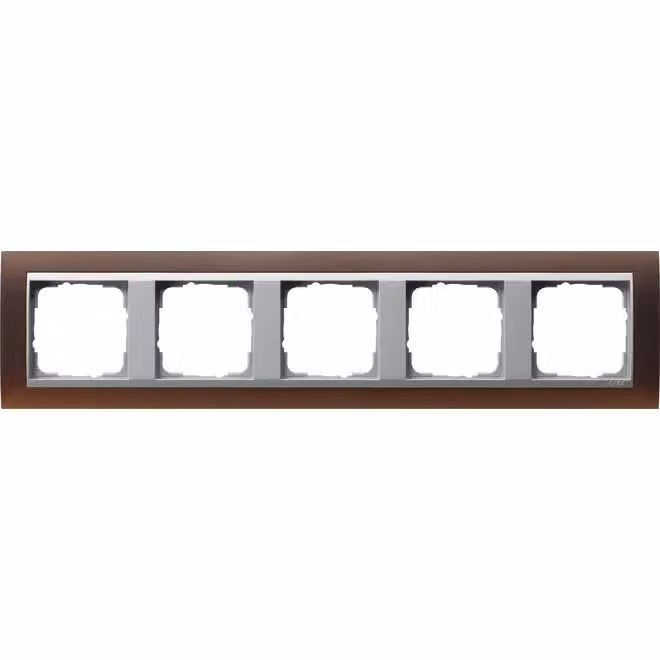 Gira 021559 Cornice di copertura a 5 moduli per colore alluminio Gira Event Opaco Marrone Scuro