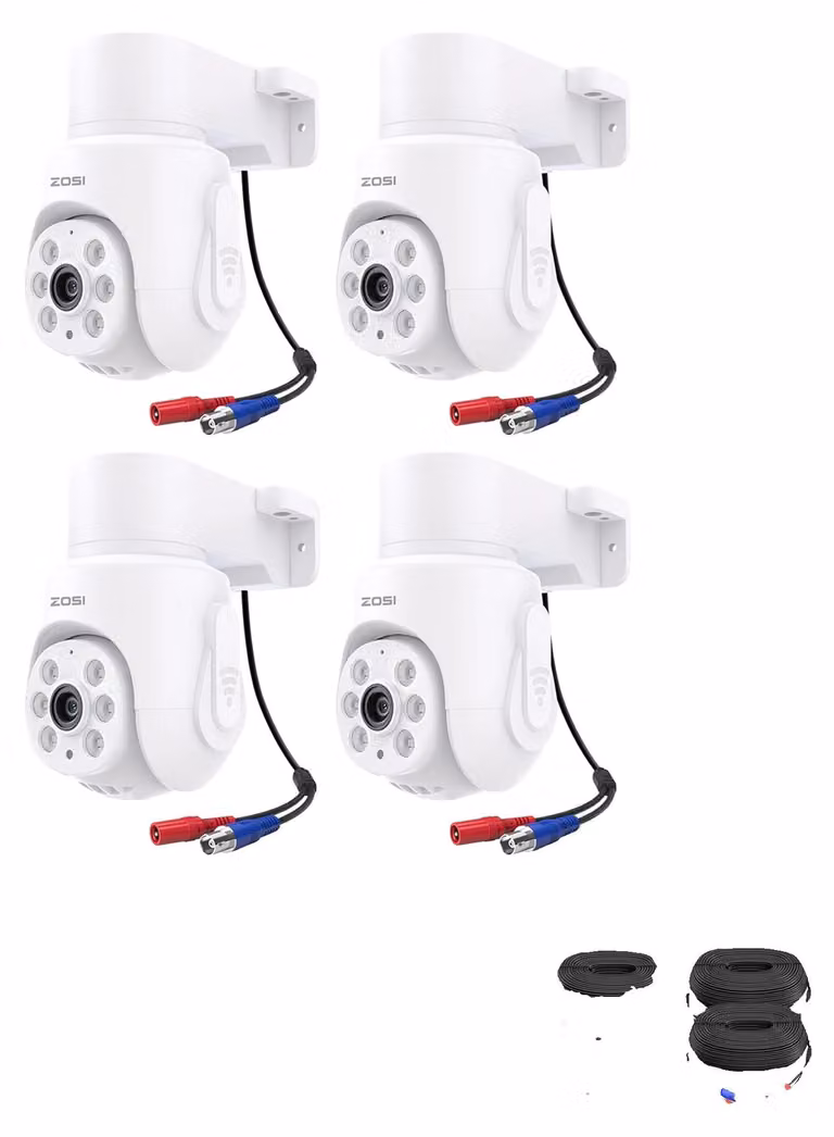 Telecamera di sicurezza, rotazione a 360°, visione notturna, confezione da 4, risoluzione 2MP