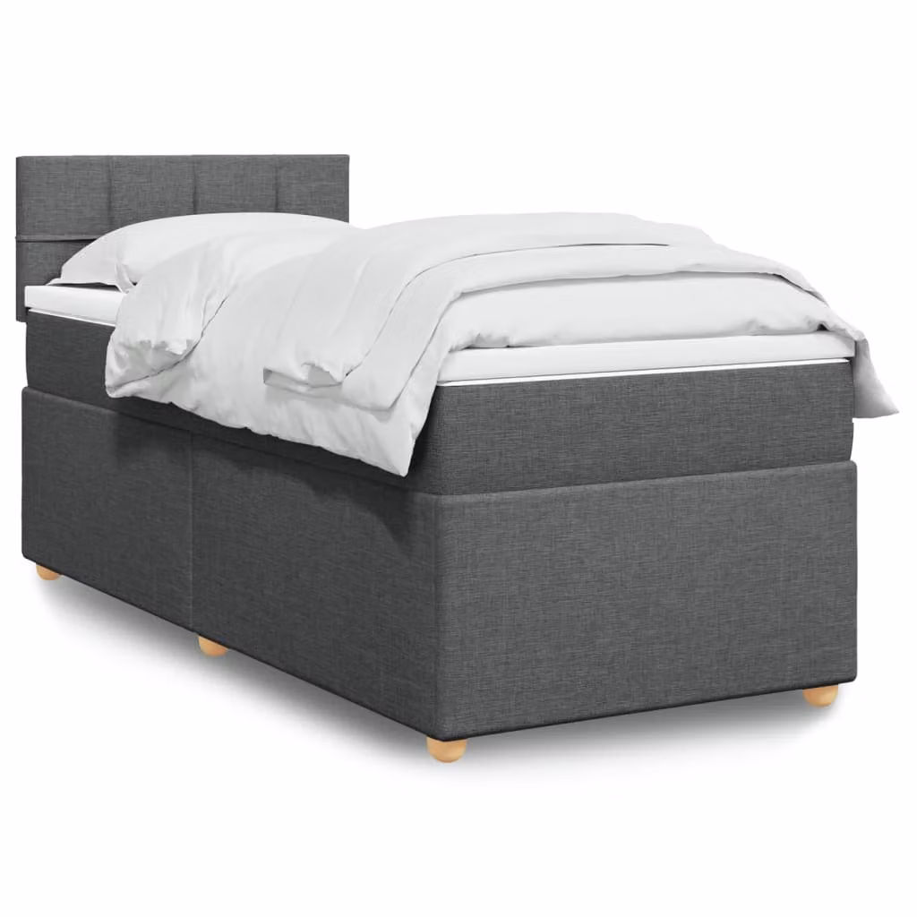 Letto Ibrido Singolo con Materasso vidaXL in Tessuto Grigio e Bianco, L/P/H: 90 x 190 x 100,5 cm