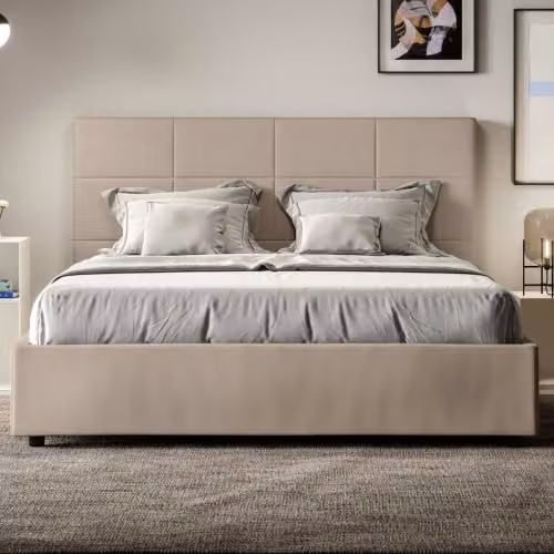 Letto Mika matrimoniale con contenitore in ecopelle Itamoby