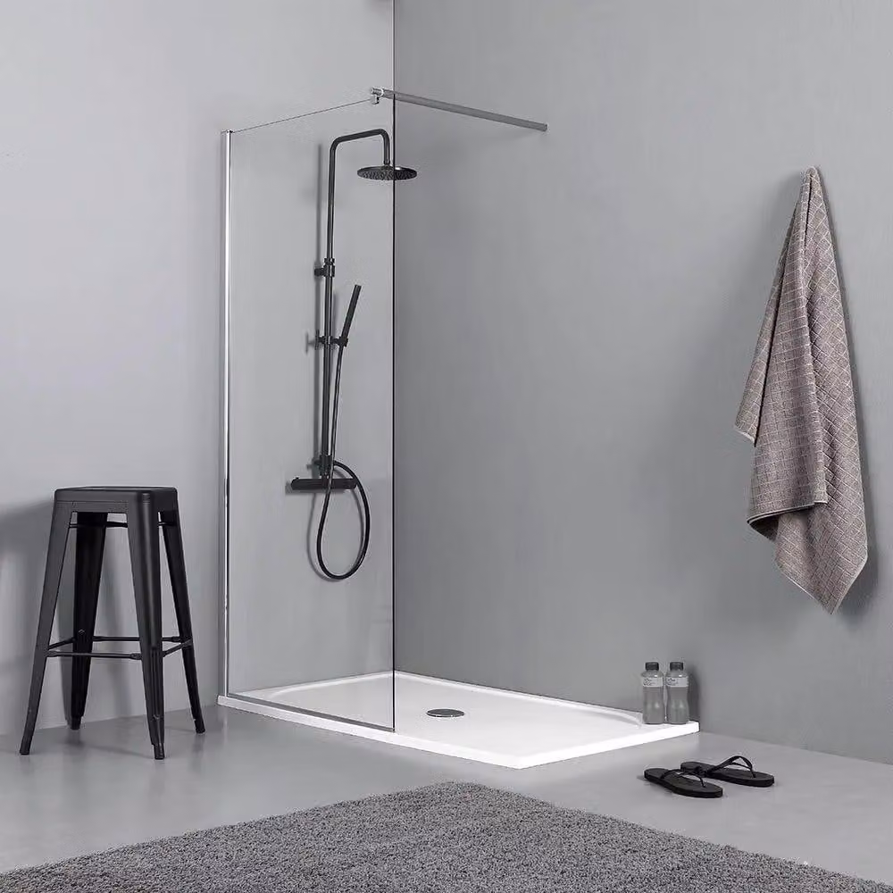 Parete walk-in doccia 120x190 cm in vetro temperato trasparente