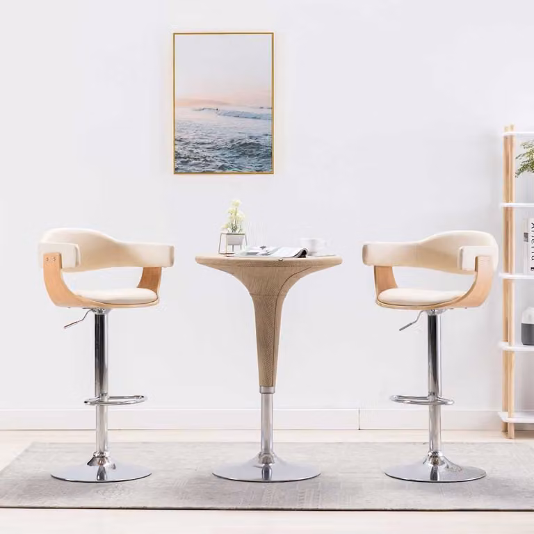 Set di 2 sgabelli da bar vidaXL in legno e similpelle color beige e marrone per la tua zona pranzo