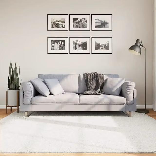 Tappeto moderno vidaXL a pelo corto in poliestere, Grigio, 200 x 200 cm