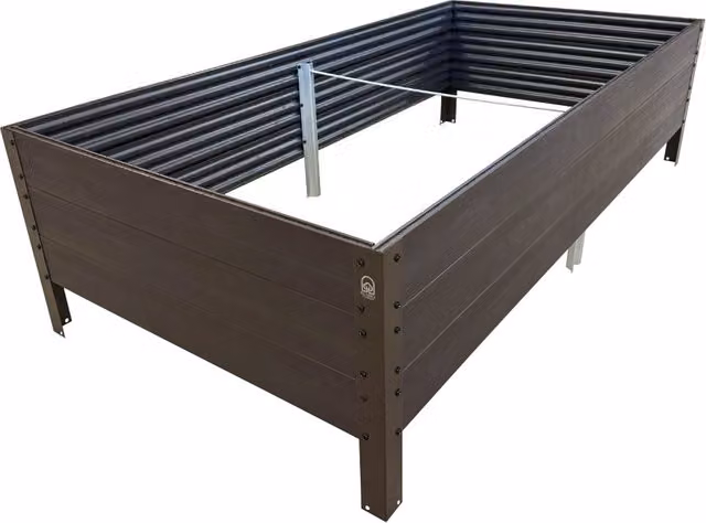 Fioriera rialzata Klasika Garden GPPS Woodlook marrone L: 150 cm, P: 75 cm, H: 30 cm