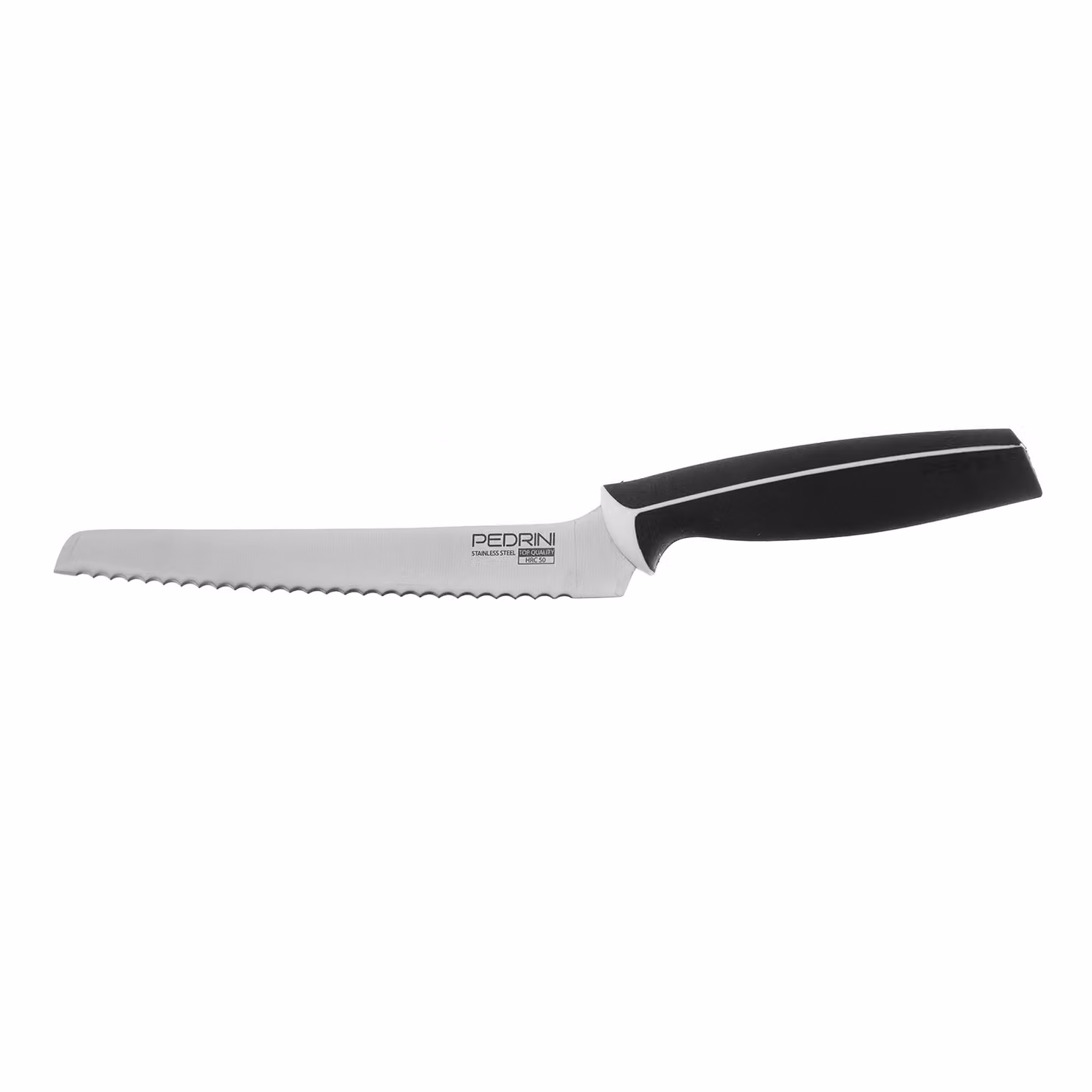 Coltello da pane Master Pedrini con lama in acciaio inox da 21 cm e manico nero in plastica – 2