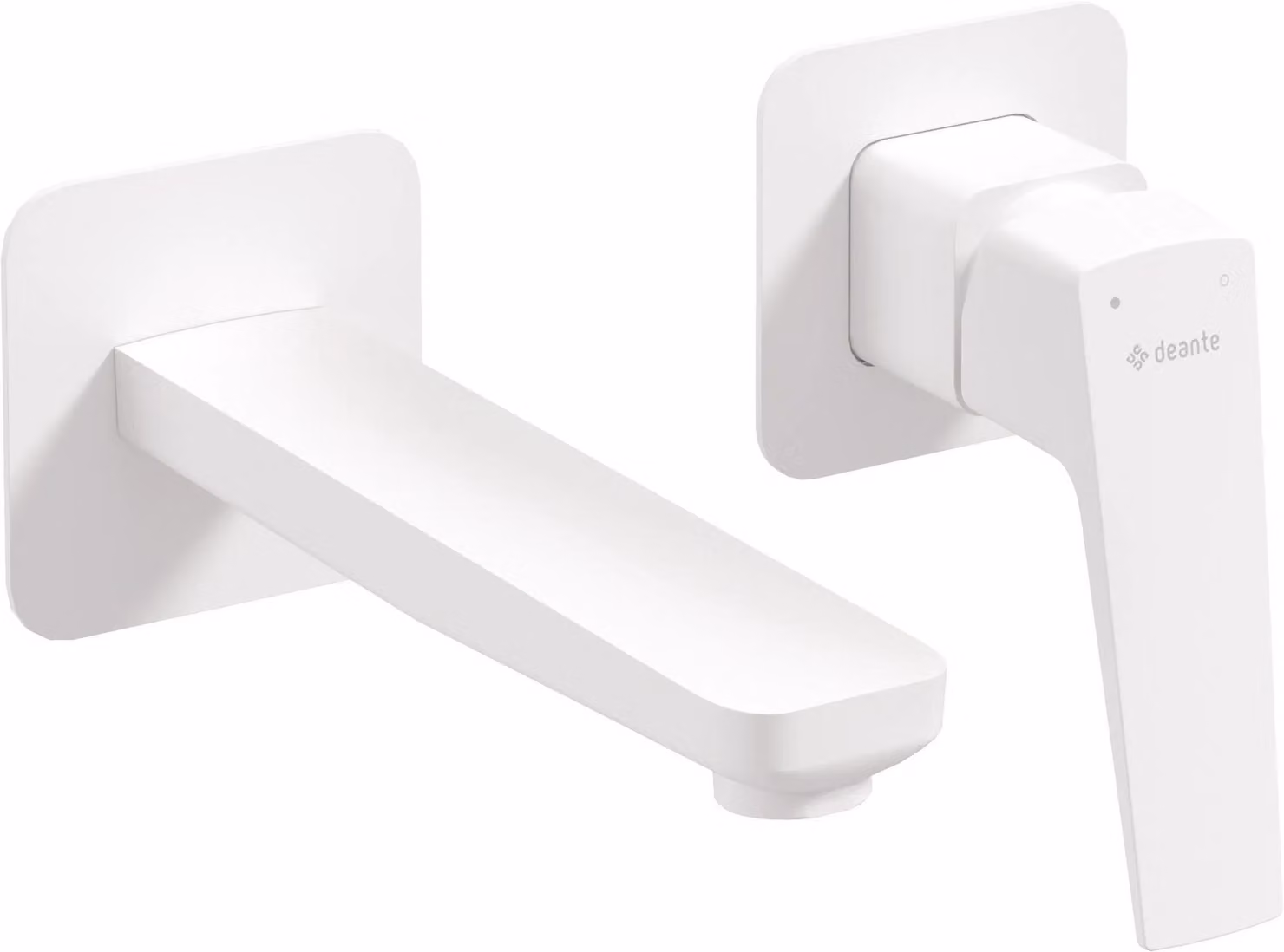 Rubinetto di design per lavabo, montaggio incasso - bianco