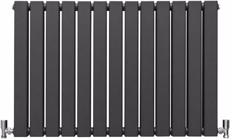 Radiatore a pannello decorativi, radiatori di design, dimensioni 600 mm x 910 mm, radiatore in acciaio per riscaldamento centralizzato di design, colore antracite, modello orizzontale, completo di accessori