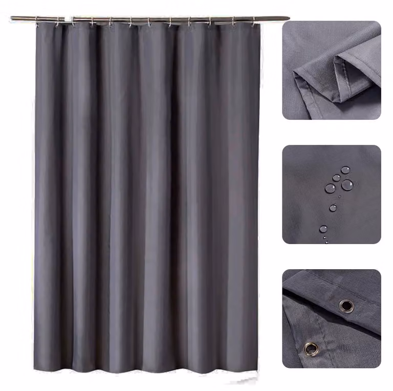 1 pz. Tenda da doccia impermeabile Divisorio da bagno Antimuffa Tende da bagno Tessuto in poliestere monocromatico Accessori