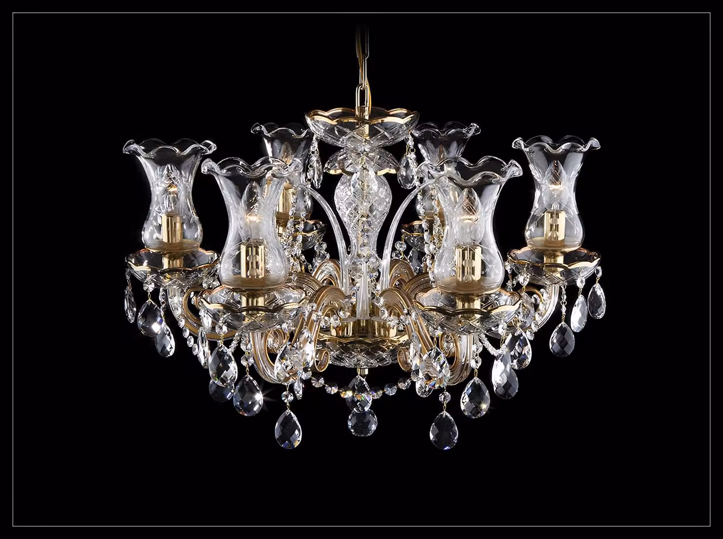 Kronleuchter Leuchte Lampe Luster Kristall Lampen Deckenleuchte Leuchter Bohemia