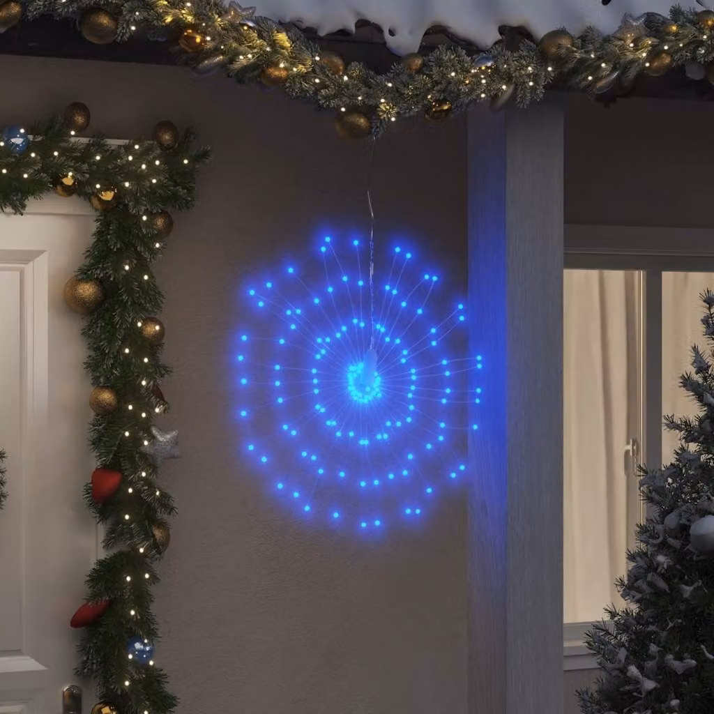 vidaXL Decorazioni di Natale Galassia con 140 LED Blu, Set da 4 Pezzi, con Telecomando e Timer, IP44, Altezza: 17 cm