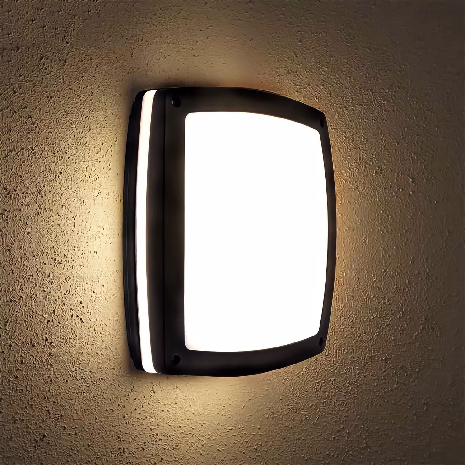 LUMILED lampada da parete per esterni Lampada da parete per esterni luce da giardino luce da corridoio luce da terrazza facciata IP44 nero alluminio angolare PC 230V attacco E27 max. 12W