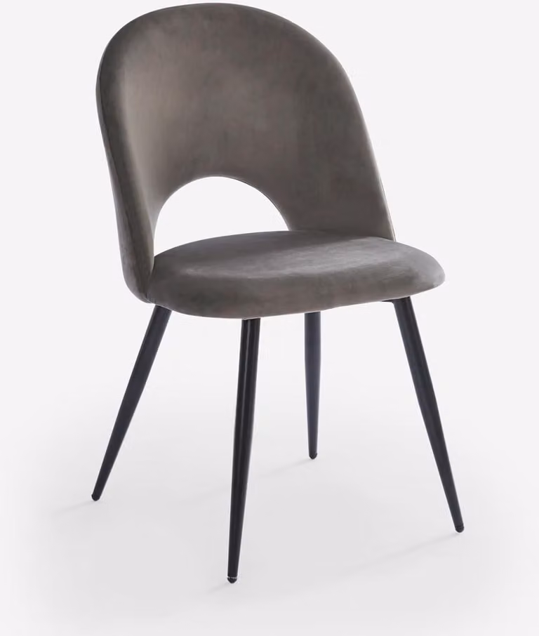 Sedia da pranzo moderna imbottita in velluto Zarda - Beige