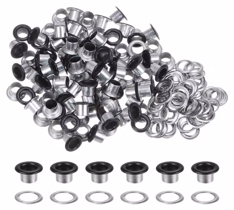 100 viti metalliche da 6 mm con rondelle, finitura nera opaca, accessori per il fai-da-te