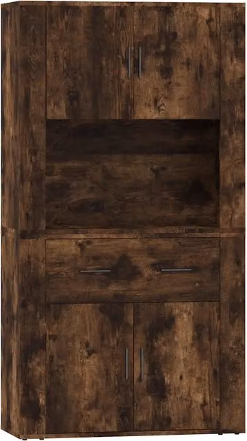 Credenza | Madia | Buffet da pranzo | Armadio da pranzo Rovere Fumo in Legno Multistrato