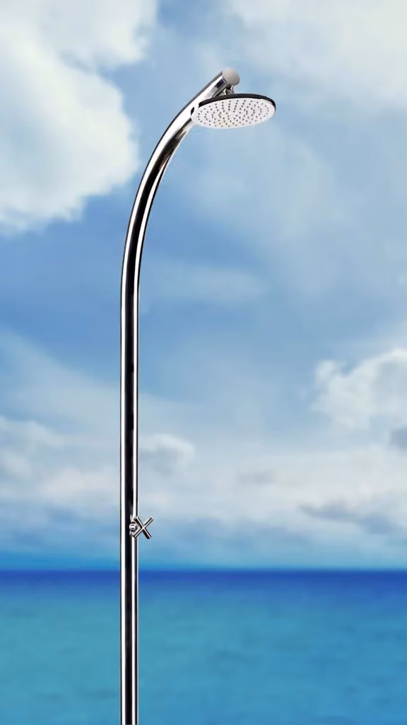 Doccia da giardino Ama Luxury Hera con rubinetto a vitone in acciaio inox color argento – 2
