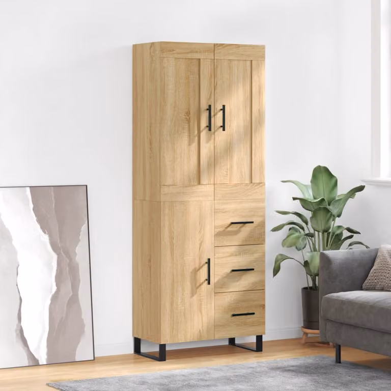 Credenza moderna vidaXL in legno Rovere Sonoma marrone L: 69,5 cm, P: 34 cm, H: 180 cm