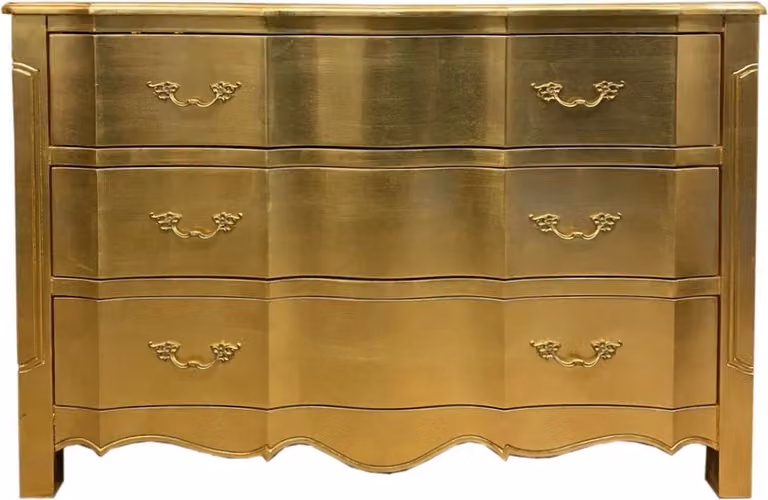 Cassettiera barocca con 3 cassetti oro 121 x 50 x 86 cm - Mobili barocchi