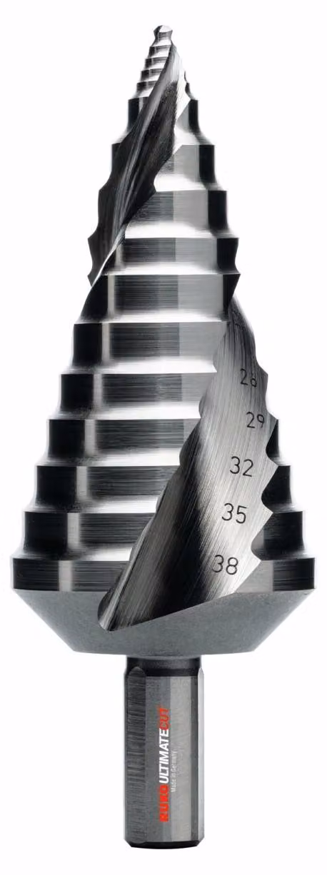 Punta a gradini RUKO ULTIMATECUT con punta FLOWSTEP®, HSS-Co 5, gambo a 3 facce