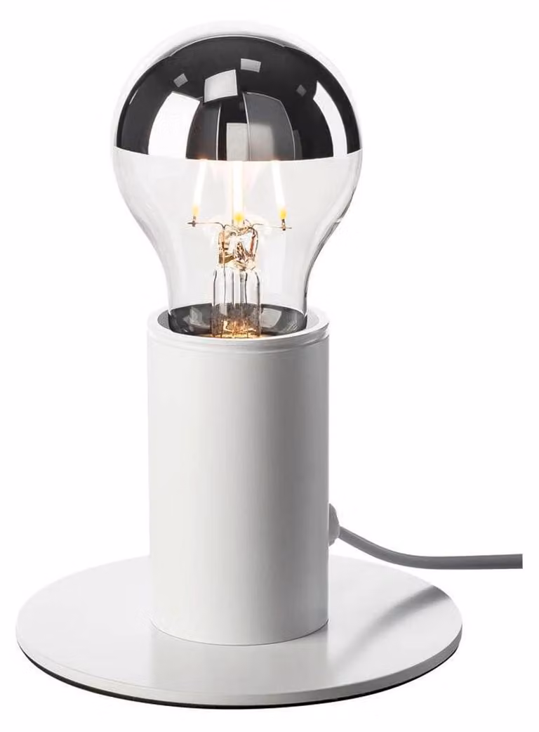 Fitu TL lampada da tavolo E27 in bianco con interruttore