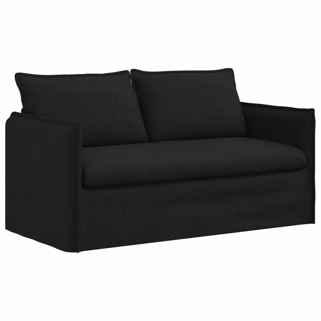vidaXL Divano Moderno Nero in Tessuto con Struttura in Metallo L: 156 cm, P: 82 cm, H: 85 cm – 2