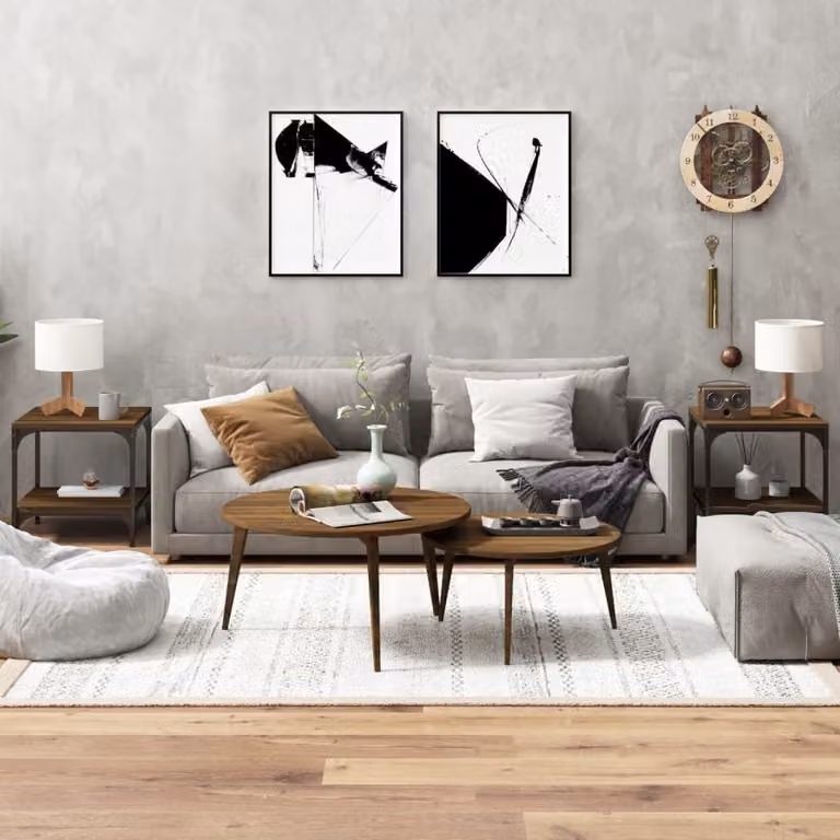 vidaXL Tavolini 2 pz. Rovere marrone 40x40x40 cm Materiale a base di legno - Tavolino - Tavolini - Tavolino - Tavolo