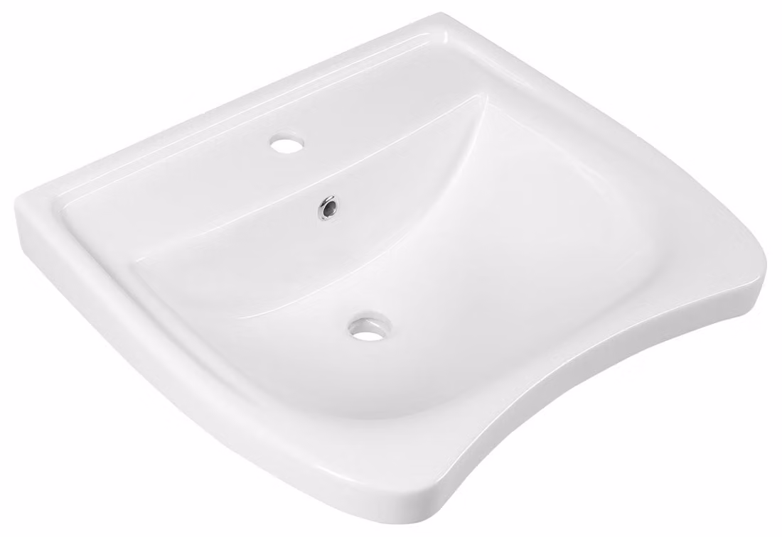 Lavabo in Vetroceramica per disabili HANDICAP 60x55cm, bianco
