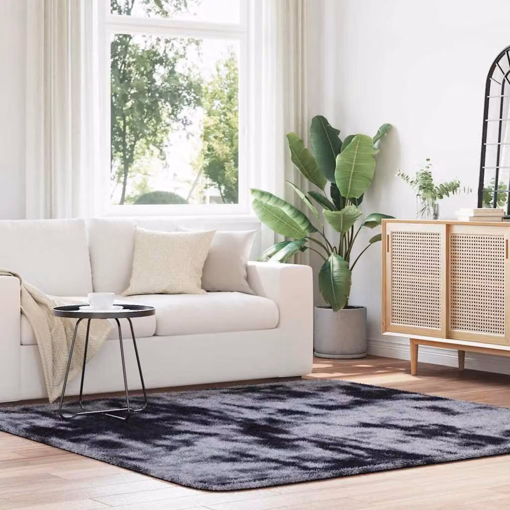 Tappeto Shaggy a Pelo Lungo vidaXL NAVARRA Grigio Scuro L/P: 200 x 200 cm