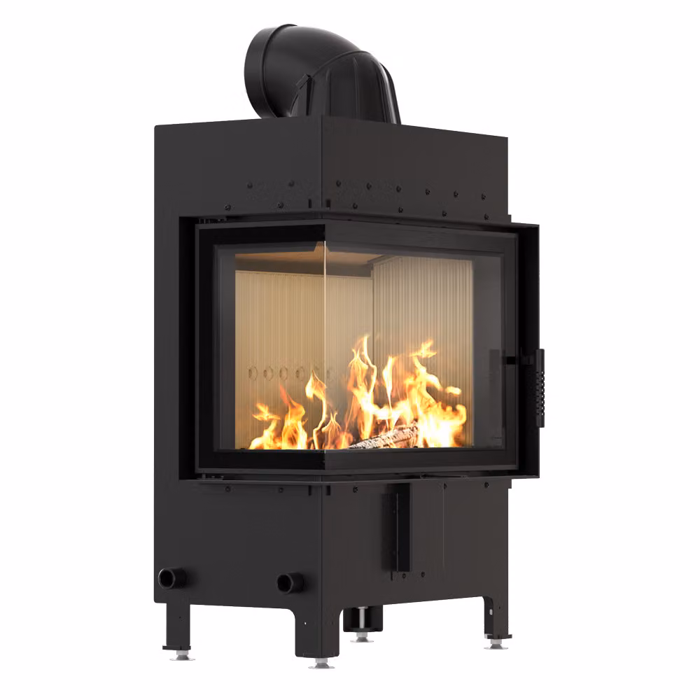 Caminetto in acciaio KRATKI LUCY sinistro 12 kW Ø 200