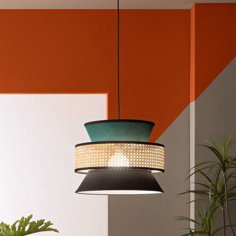 Luce Ambiente Design Lampada a sospensione Gazebo, dimmerabile, Verde, Soggiorno / Sala da pranzo, Tessuto / Stoffa / Seta, Lampada a sospensione