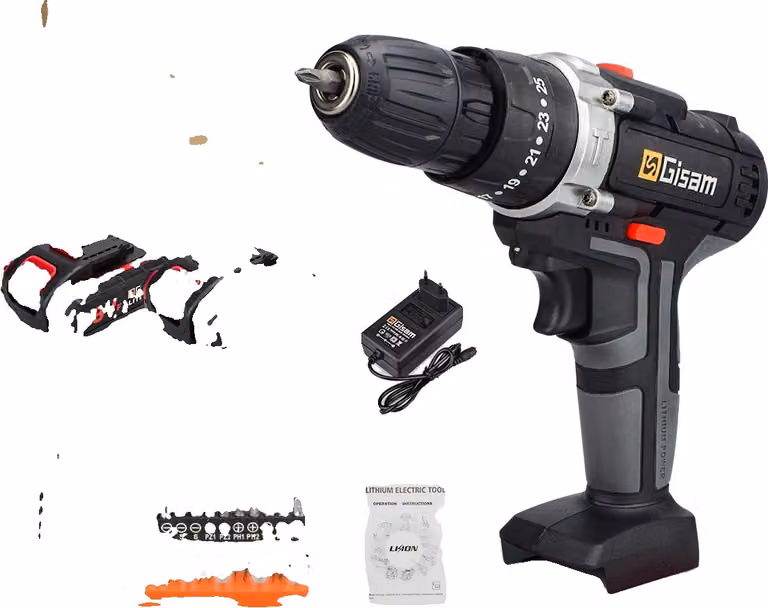 Trapano a percussione a batteria, coppia massima 25 Nm, set di punte da 29 pezzi, 2 scatole di batterie