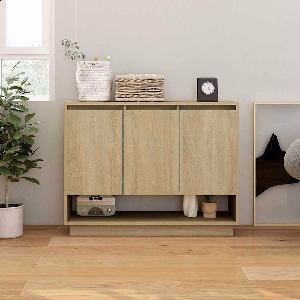 Credenza stile rustico vidaXL in rovere Sonoma, colore marrone e beige, L 97 x P 31 x H 75 cm