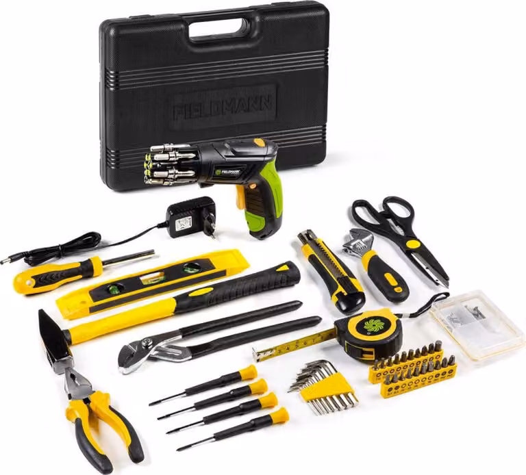 Tool set with cordless screwdriver - Fieldmann - FDG 5018-108AR