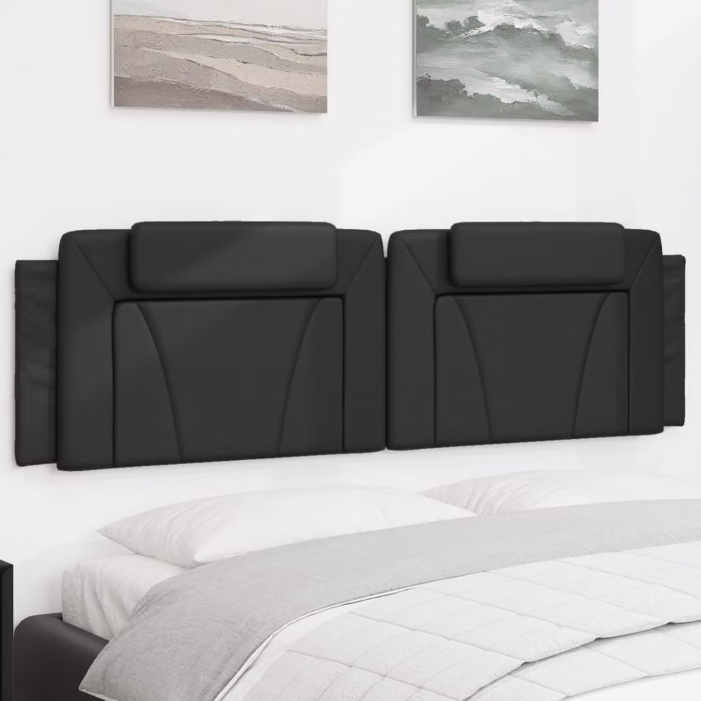 Cuscino Testiera Viana vidaXL in Similpelle Nero, Larghezza: 180 cm