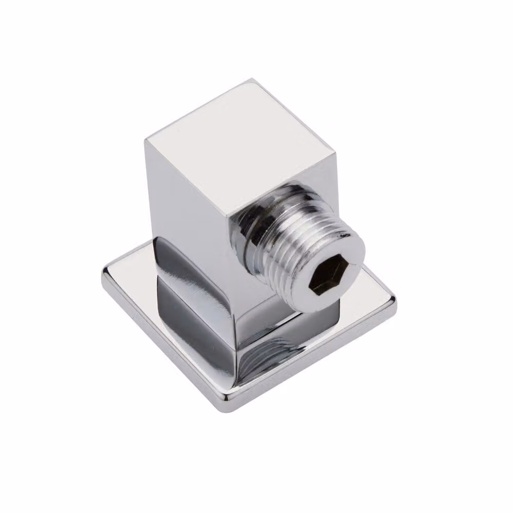 Pressa d'Acqua Murale Quadrata  Ottone Cromato Doccia  Gomito in Ottone Cromatgo Circolare per L'alimentazione dell'Acqua