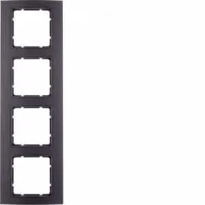 Telaio Berker 4 prese B.3 alluminio nero/antracite 10143005