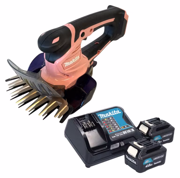 Makita UM 600 DSM2P batteria tosaerba 12 V max 160 mm rosa + 2x batteria 4,0 Ah + caricabatterie