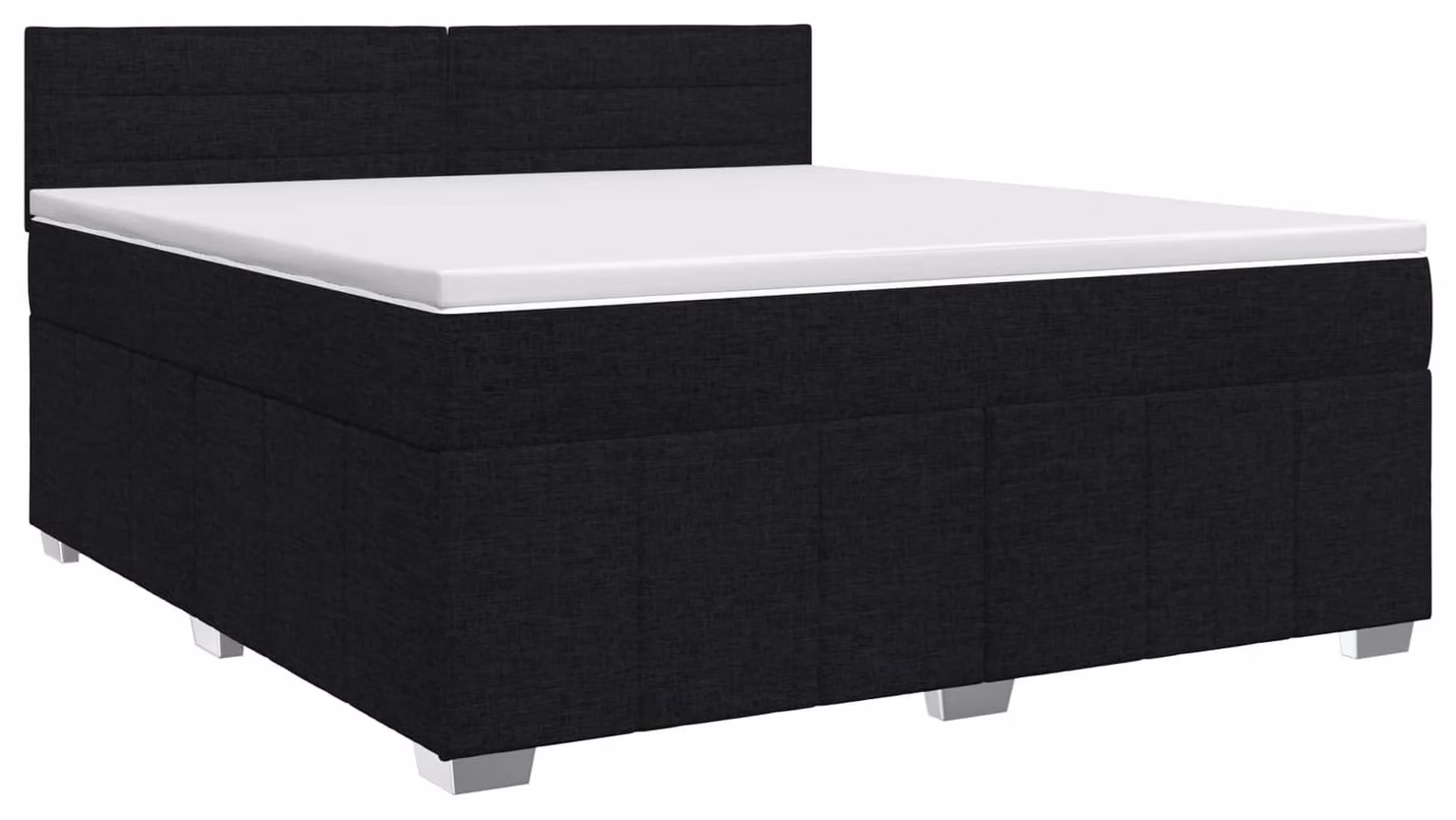 Letto a molle con materasso nero 140 x 190 cm in tessuto