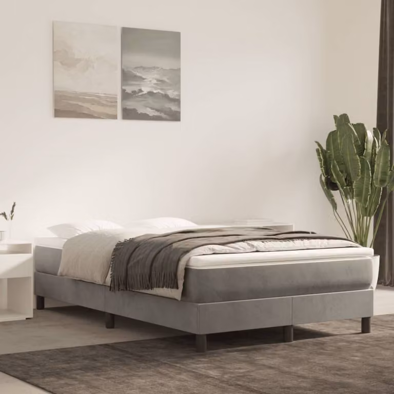 Maison Exclusive - Struttura letto boxspring grigio chiaro 120x200 cm in velluto