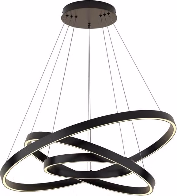 Maytoni Lampadario moderno Rim 1 luce LED integrato nero alluminio