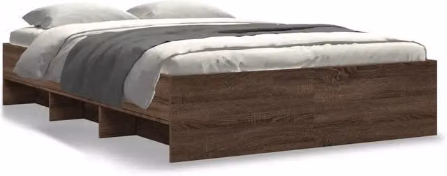 Letto matrimoniale | Letto per adulti | Giroletto senza Materasso Rovere Marrone 120x190 cm Truciolato