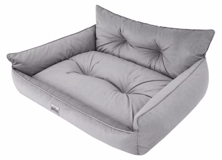 Cuccia per cani con cuscino imbottito e design da divano