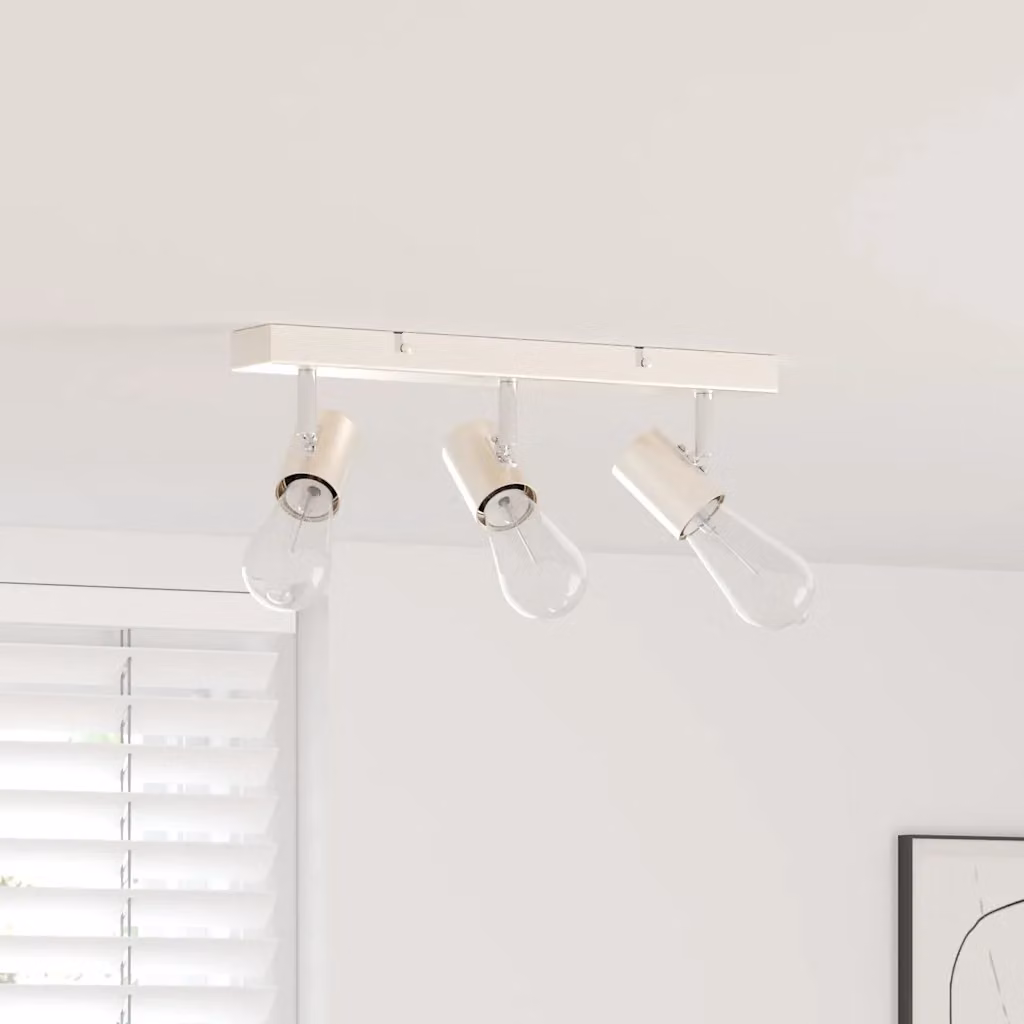 Faretto da soffitto regolabile vidaXL in metallo argento L: 38 cm, P: 6,5 cm, H: 11,5 cm