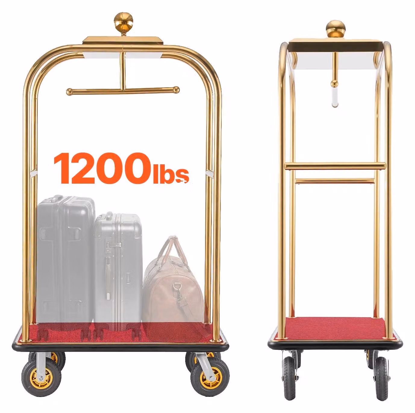 Carrello portabagagli, acciaio inossidabile, capacità di carico 1200 libbre, 1200 libbre, 1200 libbre