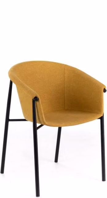 Set di 4 sedie moderne IPERBRIKO in tessuto giallo e nero con struttura in metallo L: 58 cm, P: 56 cm, H: 79 cm – 1