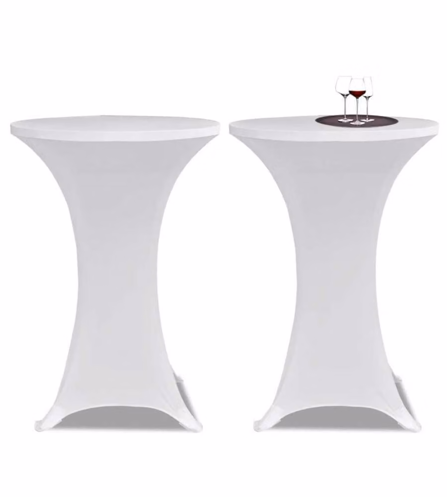 Coperture Verticali per Tavolo 4 pz D.60 cm Bianco Elastico