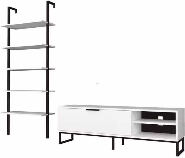 Mobile porta tv con libreria 5 mensole bianco 70x30xh.180 cm EFFEZ