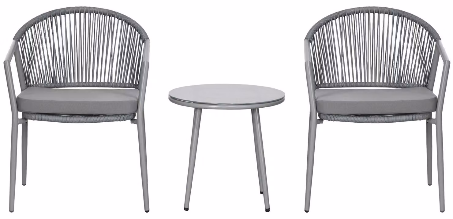 Set da bistrot in rattan Outsunny, set da giardino con 2 poltrone e tavolino