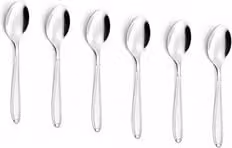 Set di 6 cucchiaini da caffè Eme in acciaio inox 18/10 color argento lucido, lunghezza: 11,1 cm
