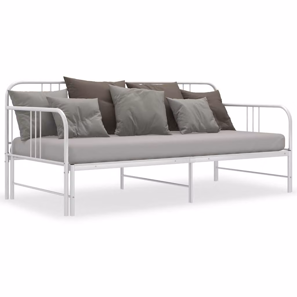 vidaXL Telaio Divano Letto Estraibile Bianco in Metallo 90x200 cm